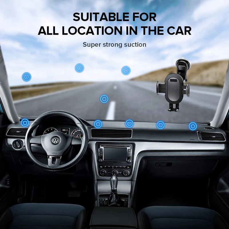 Car Phone Holder Smartphone Support in Car Cell Phone Holder Suction Cup Clip Stand Mobile Phone Holder Stand