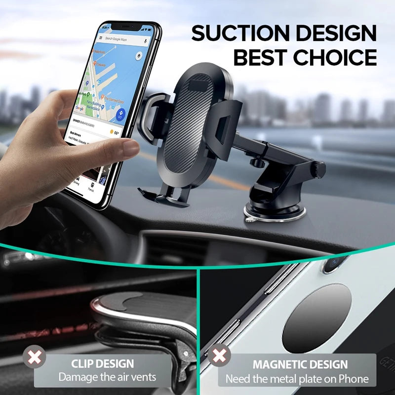 Car Phone Holder Smartphone Support in Car Cell Phone Holder Suction Cup Clip Stand Mobile Phone Holder Stand