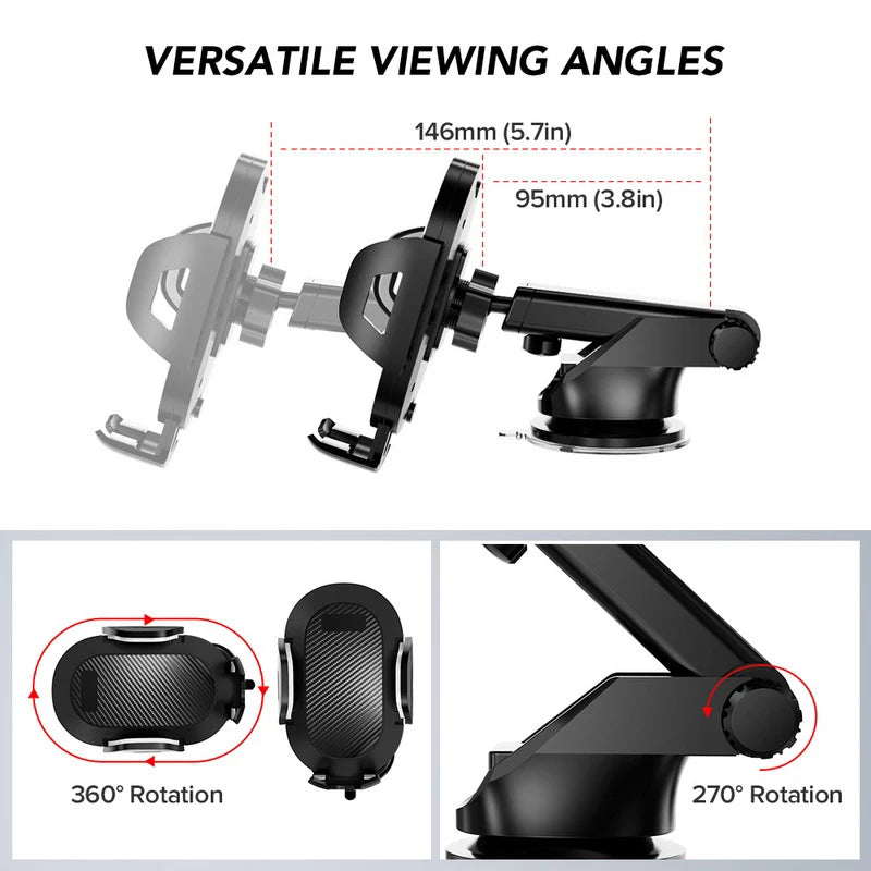 Car Phone Holder Smartphone Support in Car Cell Phone Holder Suction Cup Clip Stand Mobile Phone Holder Stand
