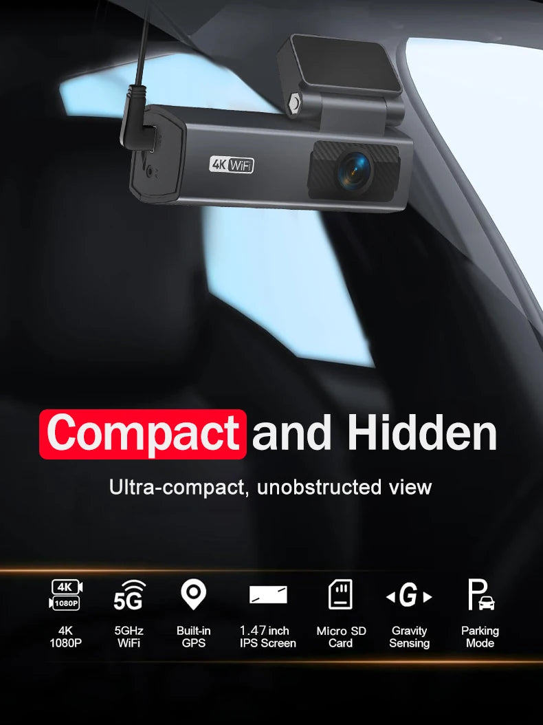 Dash Cam 4k  for Car Camera High-Recorder 24H Parking