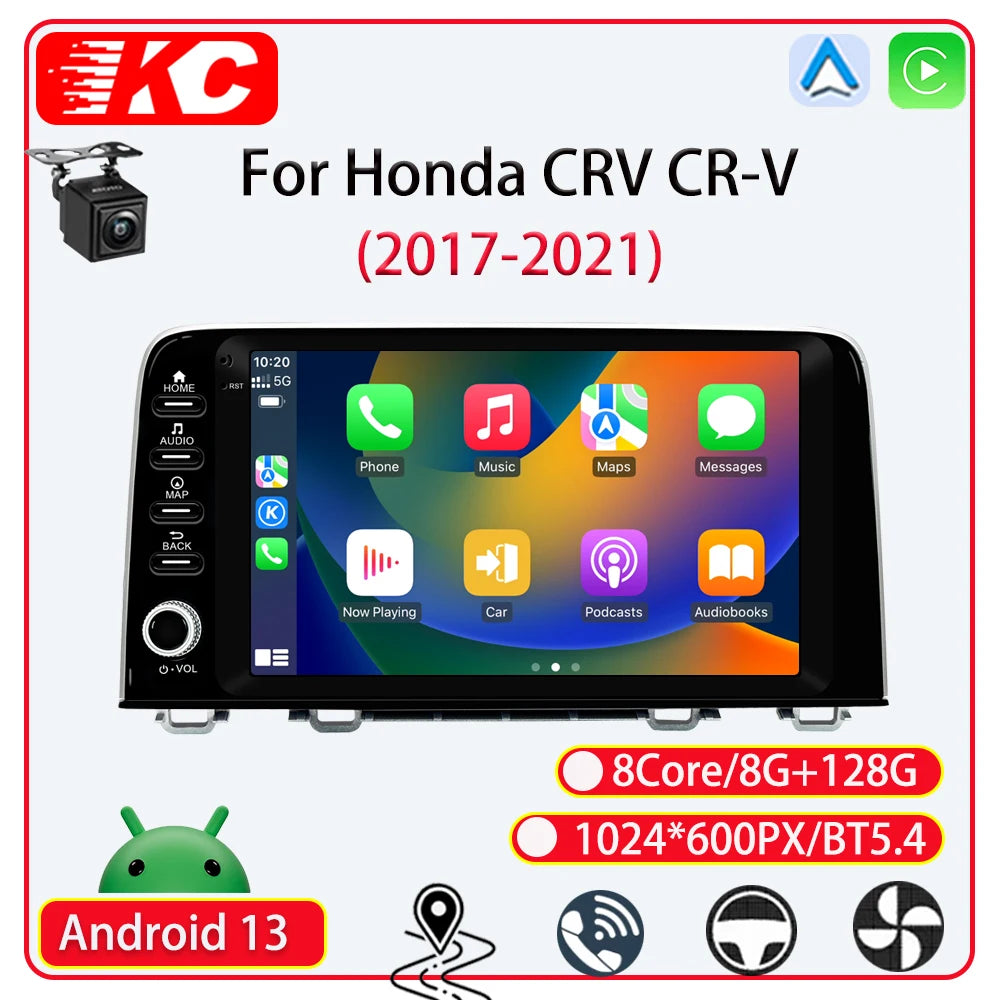 For Honda CRV CR-V(2017-2021)car player Car Radio Android 13 Wireless Carplay Multimedia Video Player GPS Navigation