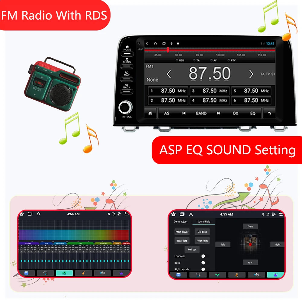 For Honda CRV CR-V(2017-2021)car player Car Radio Android 13 Wireless Carplay Multimedia Video Player GPS Navigation