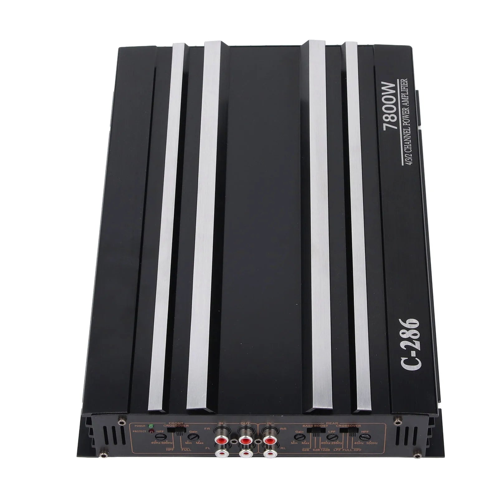 Car Amplifier 7800W 4 Channels Class AB Aluminum Alloy Pure Bass Power Amp for DC 12V Truck Boat UTV Motorcycle