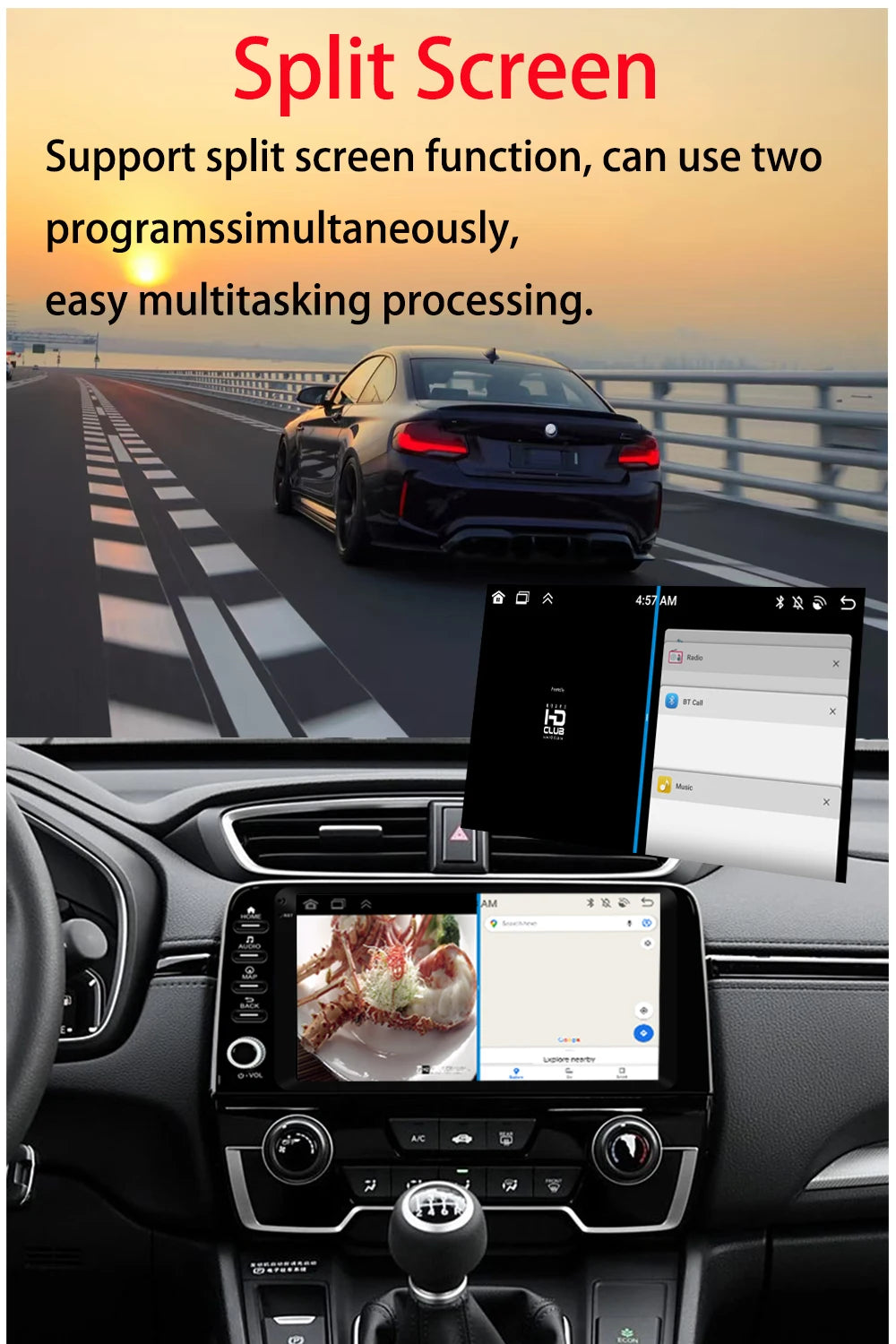 For Honda CRV CR-V(2017-2021)car player Car Radio Android 13 Wireless Carplay Multimedia Video Player GPS Navigation