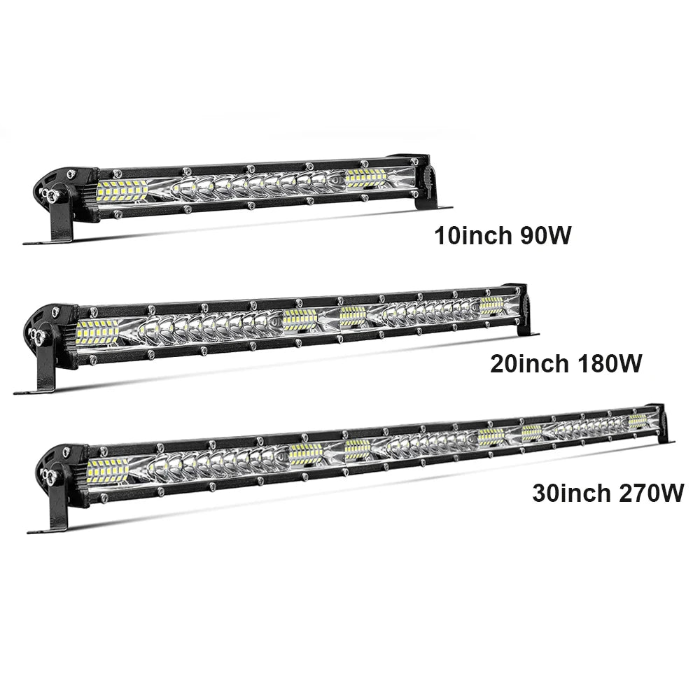 Slim Spot Flood LED Bar Off Road 12V 24V LED Light Bar Work Light For Car 4x4 Truck ATV SUV Boat Lada Barra LED Lightbar