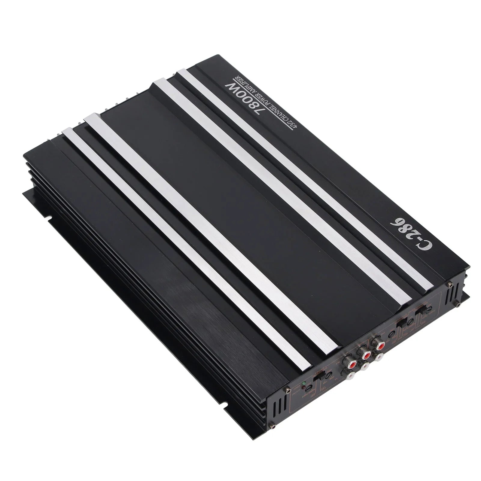 Car Amplifier 7800W 4 Channels Class AB Aluminum Alloy Pure Bass Power Amp for DC 12V Truck Boat UTV Motorcycle