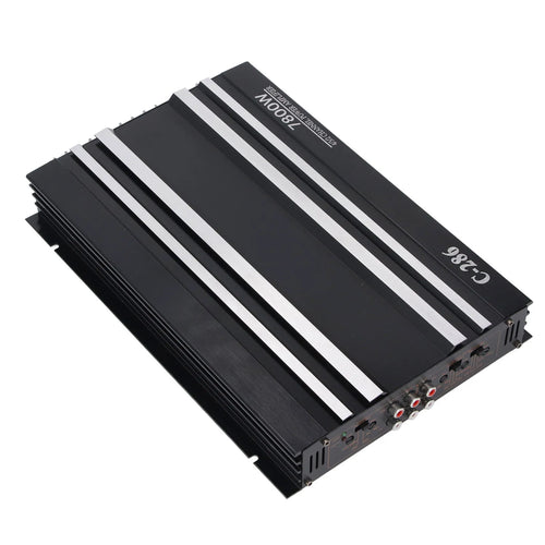 Car Amplifier 7800W 4 Channels Class AB Aluminum Alloy Pure Bass Power Amp for DC 12V Truck Boat UTV Motorcycle