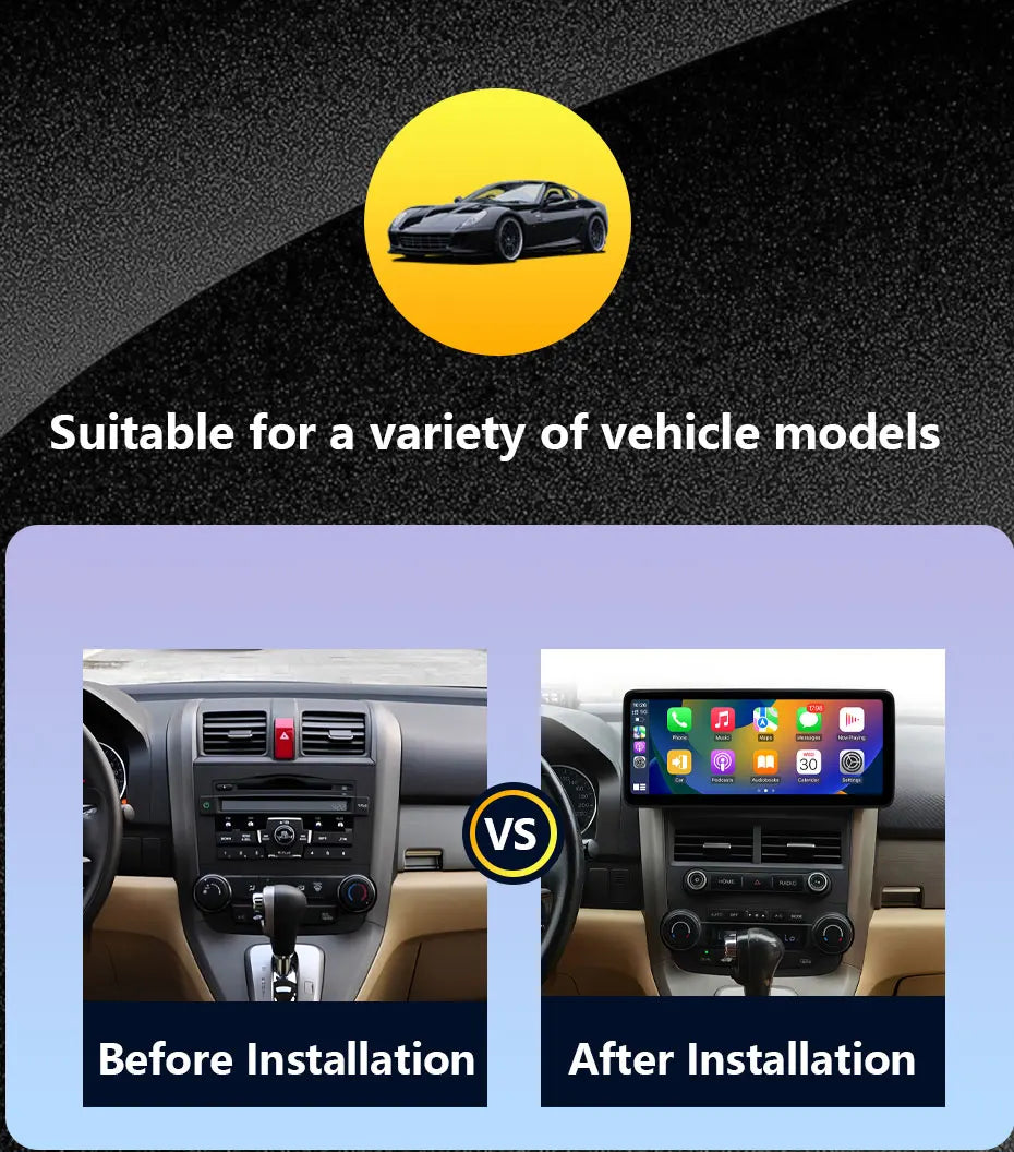 Android 15 Car Radio Multimedia Audio Video Player for Honda CRV 2007 - 2012 GPS Navigation Wireless CarPlay DSP Stereo BT WiFi