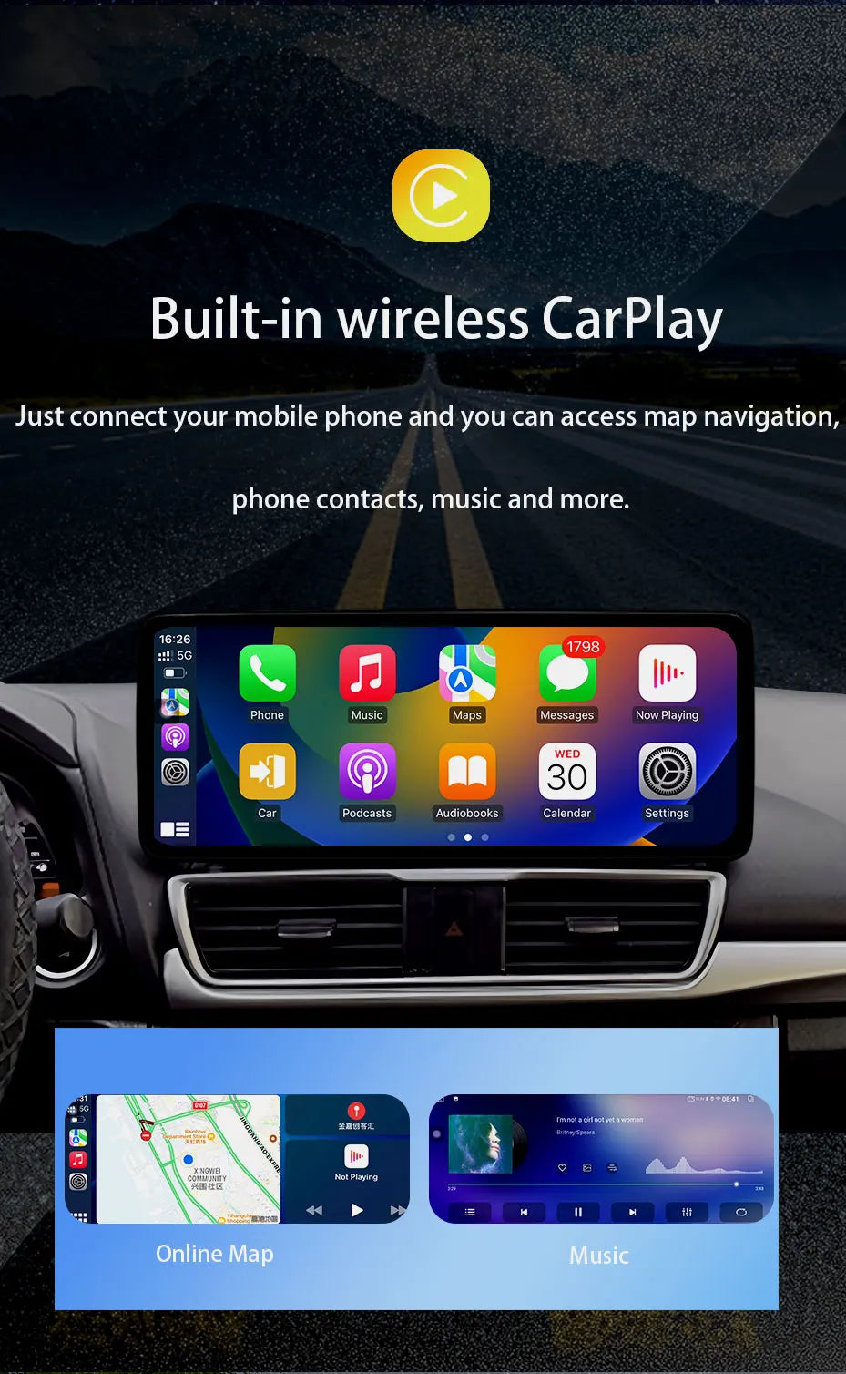 Android 15 Car Radio Multimedia Audio Video Player for Honda CRV 2007 - 2012 GPS Navigation Wireless CarPlay DSP Stereo BT WiFi