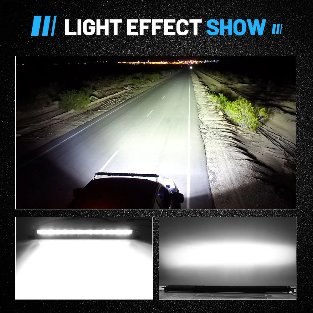 HL 6D 7" 12V 24V Spotlight LED Light Bar off-road use Slim Barra LED Work Light Bar for Truck Atv Car Driving Fog Light Accessor