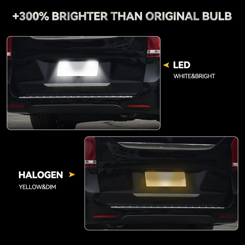 2Pcs Error Free LED License Plate Light Number Plate Lamp For Mercedes-Benz Vito Viano W639 2003-2014 Sprinter W906 2006-2018