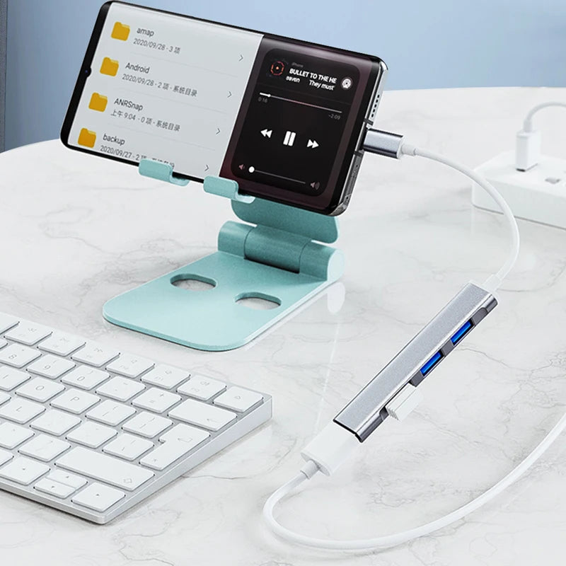 7 Ports USB HUB USB C USB 3.0 HUB 7-in-1 Type C Multi-port USB Splitter OTG Adapter USB Adapter for Macbook Pro Air PC Laptop