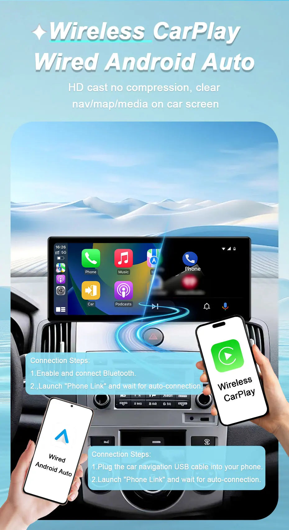 Android 16 12.3" Car Radio for Honda Accord 10 CV X 2018-2022 Wireless CarPlay GPS Bluetooth WiFi DSP IPS Touch Screen Autoradio