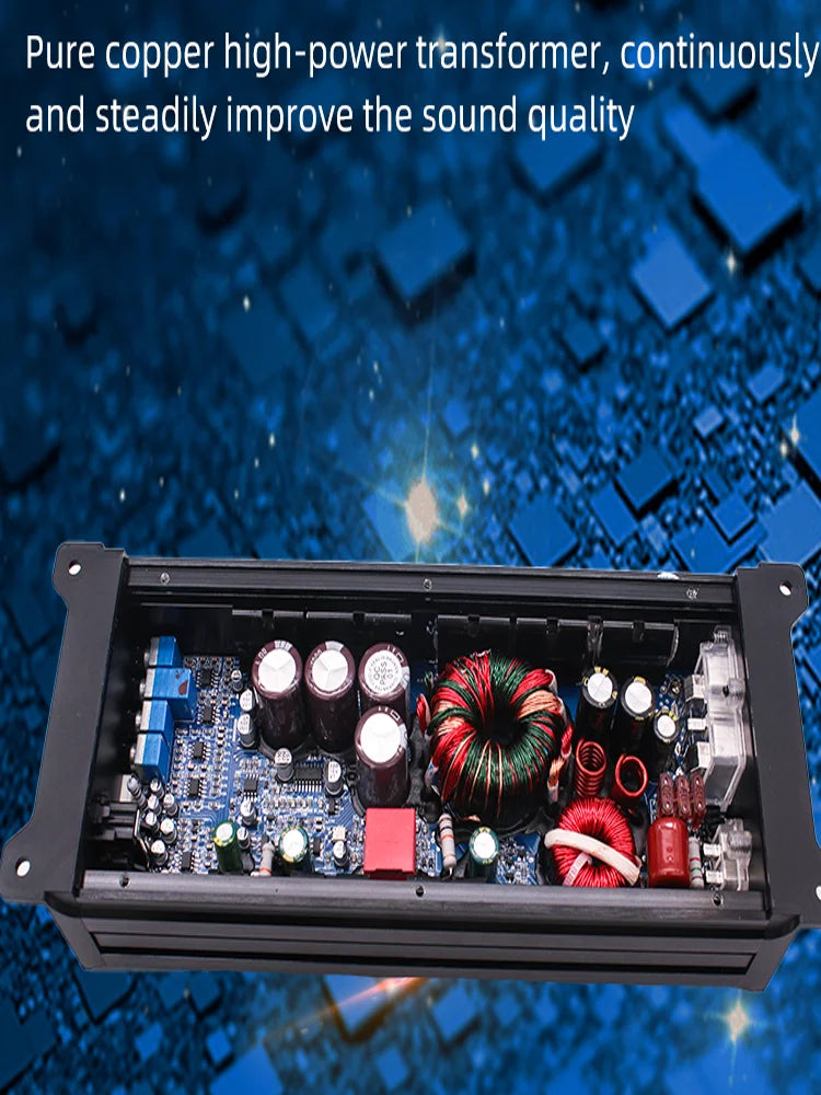 Single-Channel Digital Class-D Car Amplifier DC 12V 1000W High Power Car Power Amplifier Audio Stereo Car Audio Modification