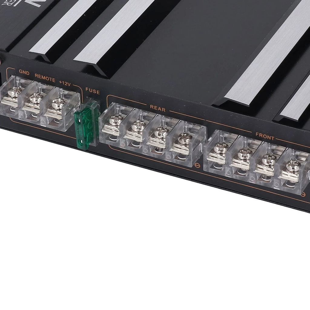 Car Amplifier 7800W 4 Channels Class AB Aluminum Alloy Pure Bass Power Amp for DC 12V Truck Boat UTV Motorcycle