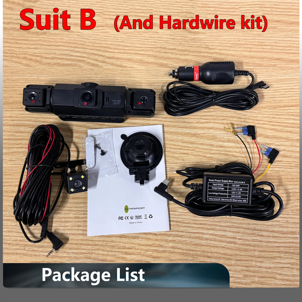 Dashcam for cars 4 Channel Black Box WiFi Driving Camera FHD 1080Hardwire kit car accessories