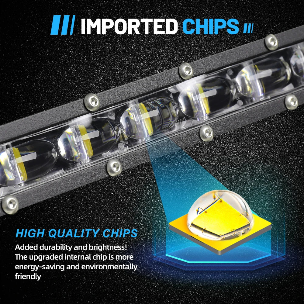 HL 6D 7" 12V 24V Spotlight LED Light Bar off-road use Slim Barra LED Work Light Bar for Truck Atv Car Driving Fog Light Accessor