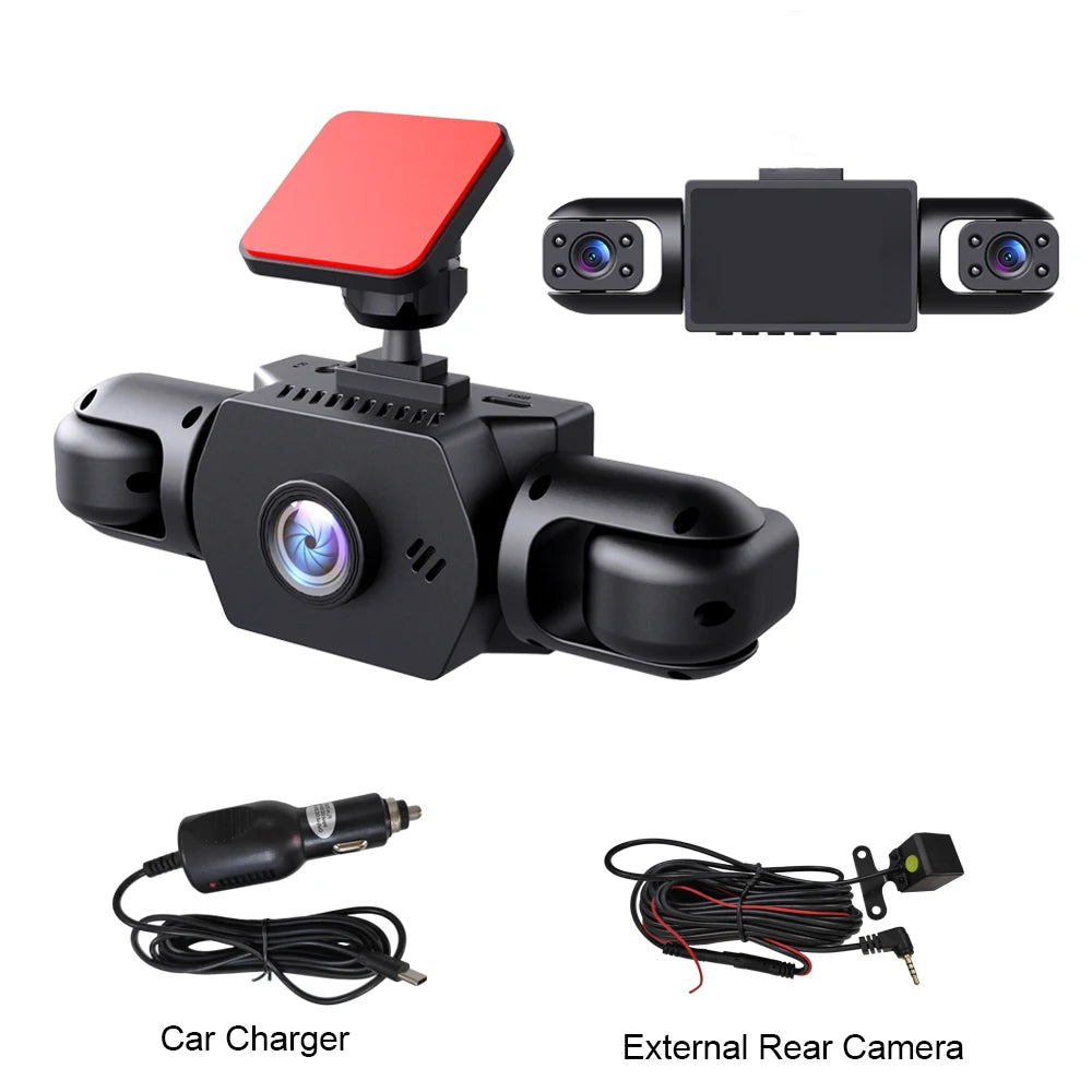 Dash Cam for Cars HD 24H Recording Car Camera Night Vision Video Recorder wide angle 4 Channel Car DVR Came for Front and Rear