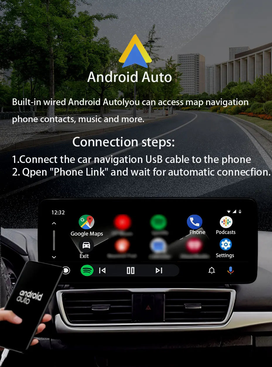 Android 15 Car Radio Multimedia Audio Video Player for Honda CRV 2007 - 2012 GPS Navigation Wireless CarPlay DSP Stereo BT WiFi