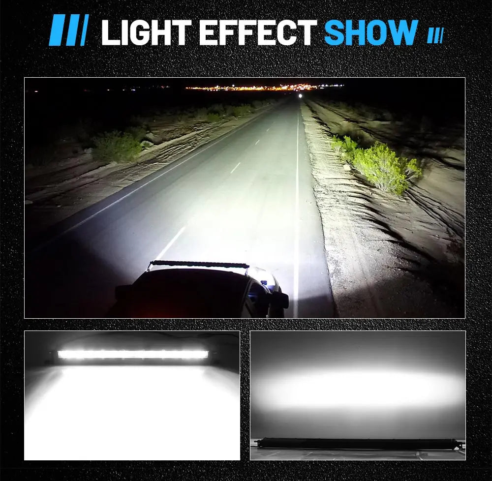 HL 6D 7" 12V 24V Spotlight LED Light Bar off-road use Slim Barra LED Work Light Bar for Truck Atv Car Driving Fog Light Accessor