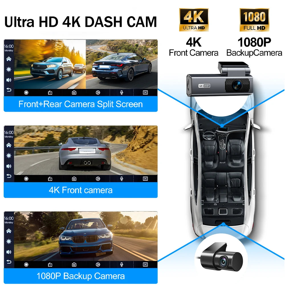 Dash Cam 4k  for Car Camera High-Recorder 24H Parking