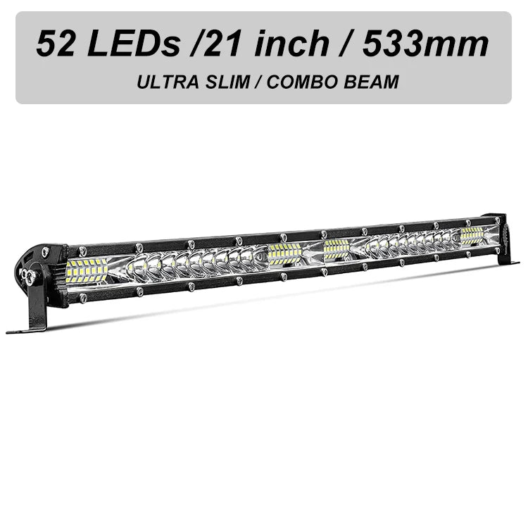 Slim Spot Flood LED Bar Off Road 12V 24V LED Light Bar Work Light For Car 4x4 Truck ATV SUV Boat Lada Barra LED Lightbar