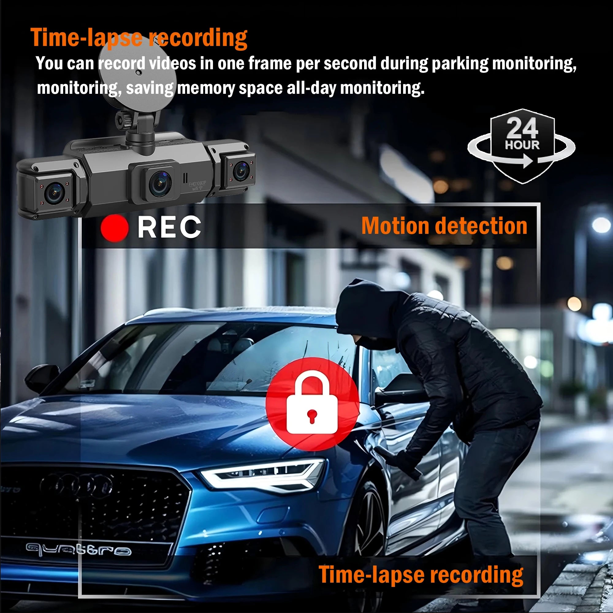 Dashcam for cars 4 Channel Black Box WiFi Driving Camera FHD 1080Hardwire kit car accessories