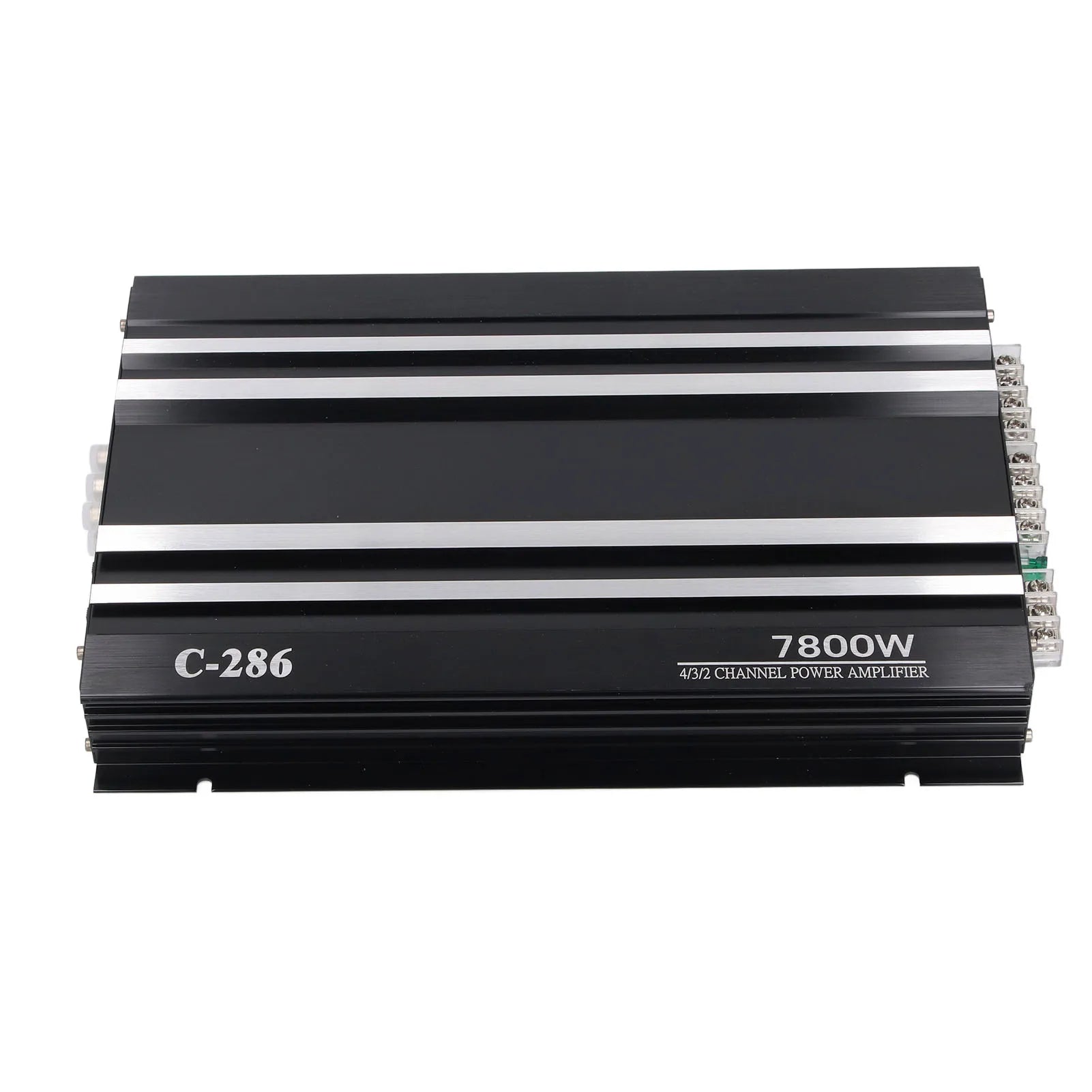 Car Amplifier 7800W 4 Channels Class AB Aluminum Alloy Pure Bass Power Amp for DC 12V Truck Boat UTV Motorcycle