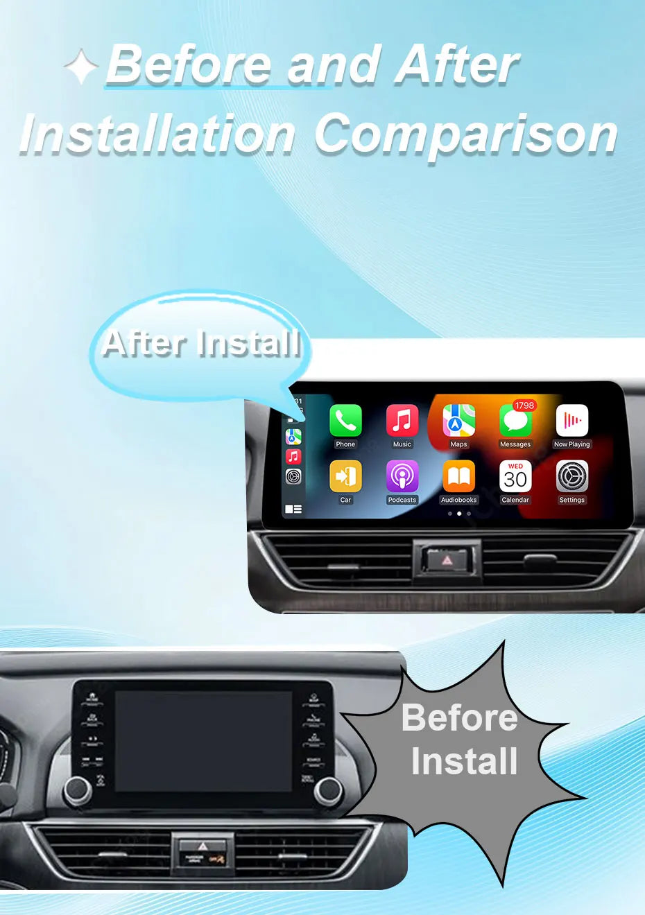 Android 16 12.3" Car Radio for Honda Accord 10 CV X 2018-2022 Wireless CarPlay GPS Bluetooth WiFi DSP IPS Touch Screen Autoradio
