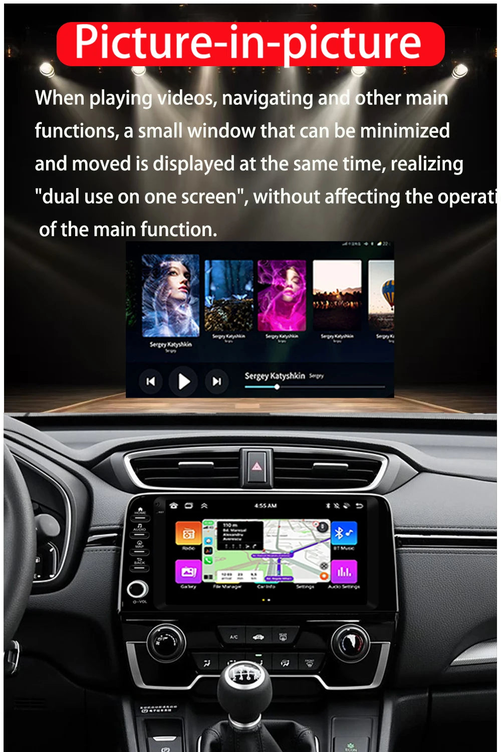 For Honda CRV CR-V(2017-2021)car player Car Radio Android 13 Wireless Carplay Multimedia Video Player GPS Navigation