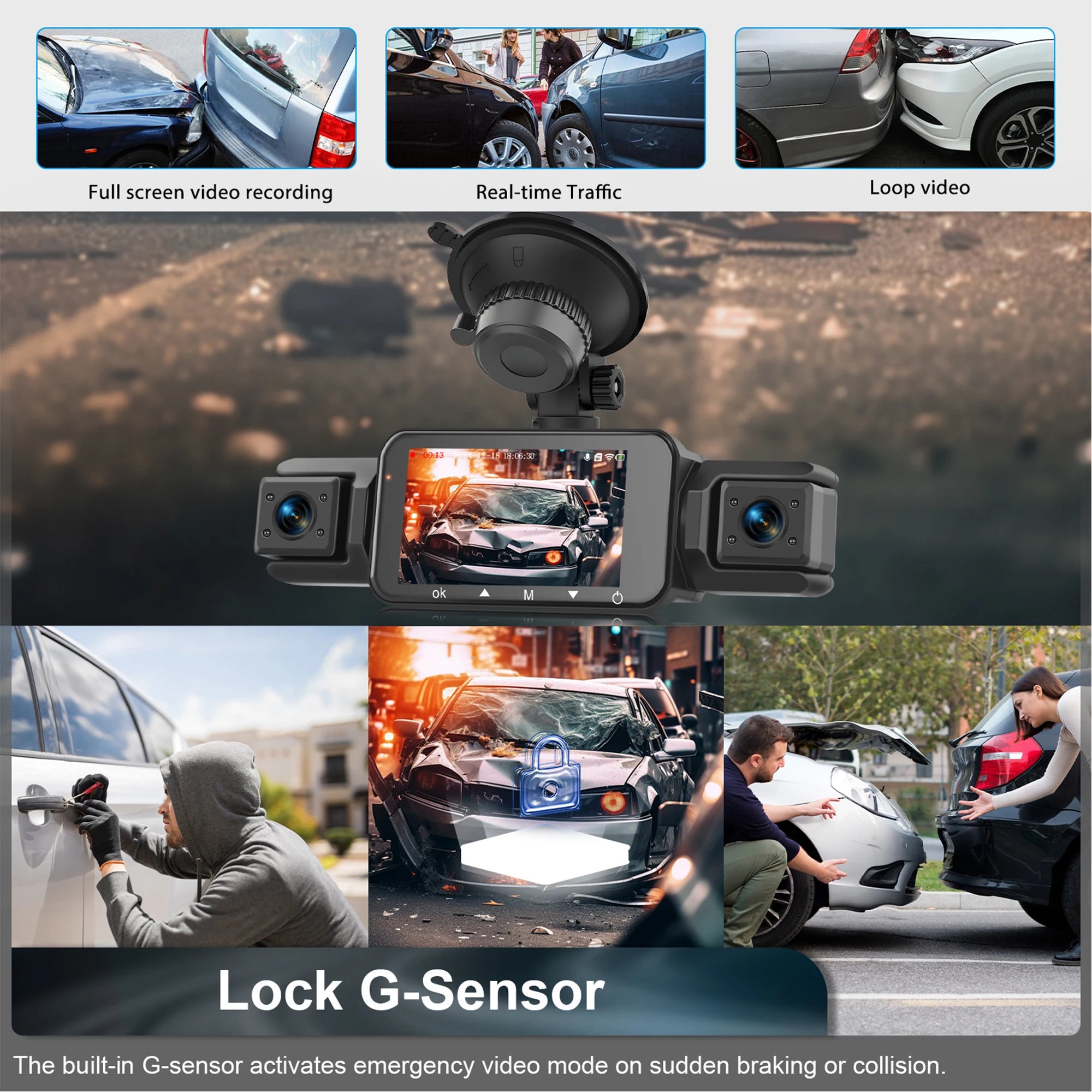 Dashcam for cars 4 Channel Black Box WiFi Driving Camera FHD 1080Hardwire kit car accessories
