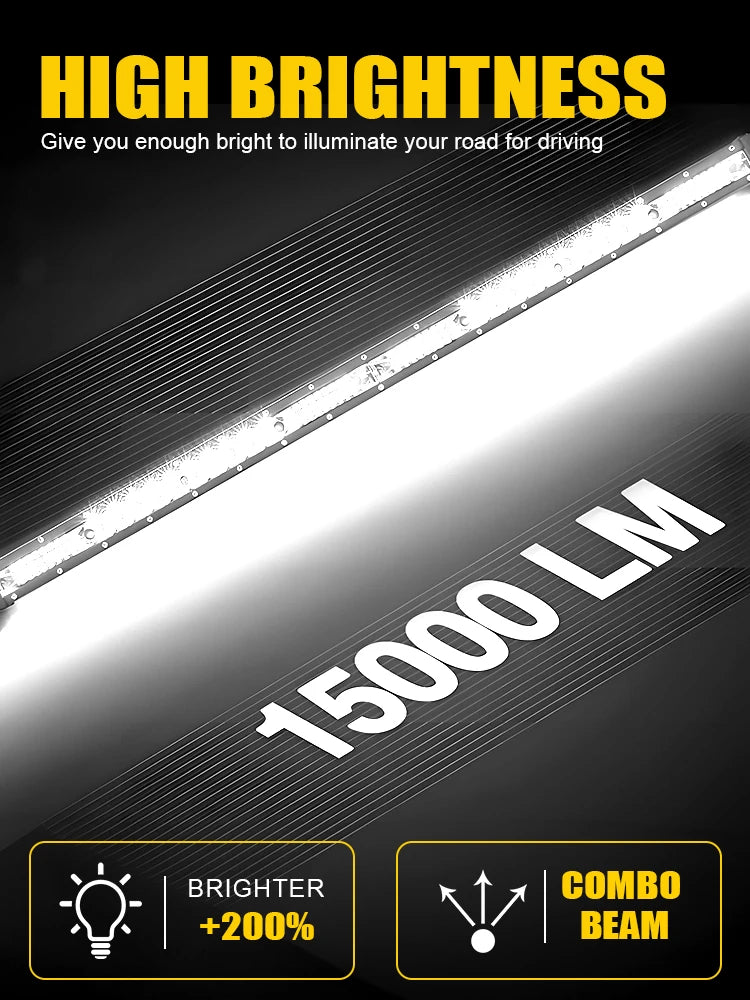 barra led atv off road light bar auto 4x4 led light 12v auxiliary driving lighting slim brightness 6000k 21'' car accessories
