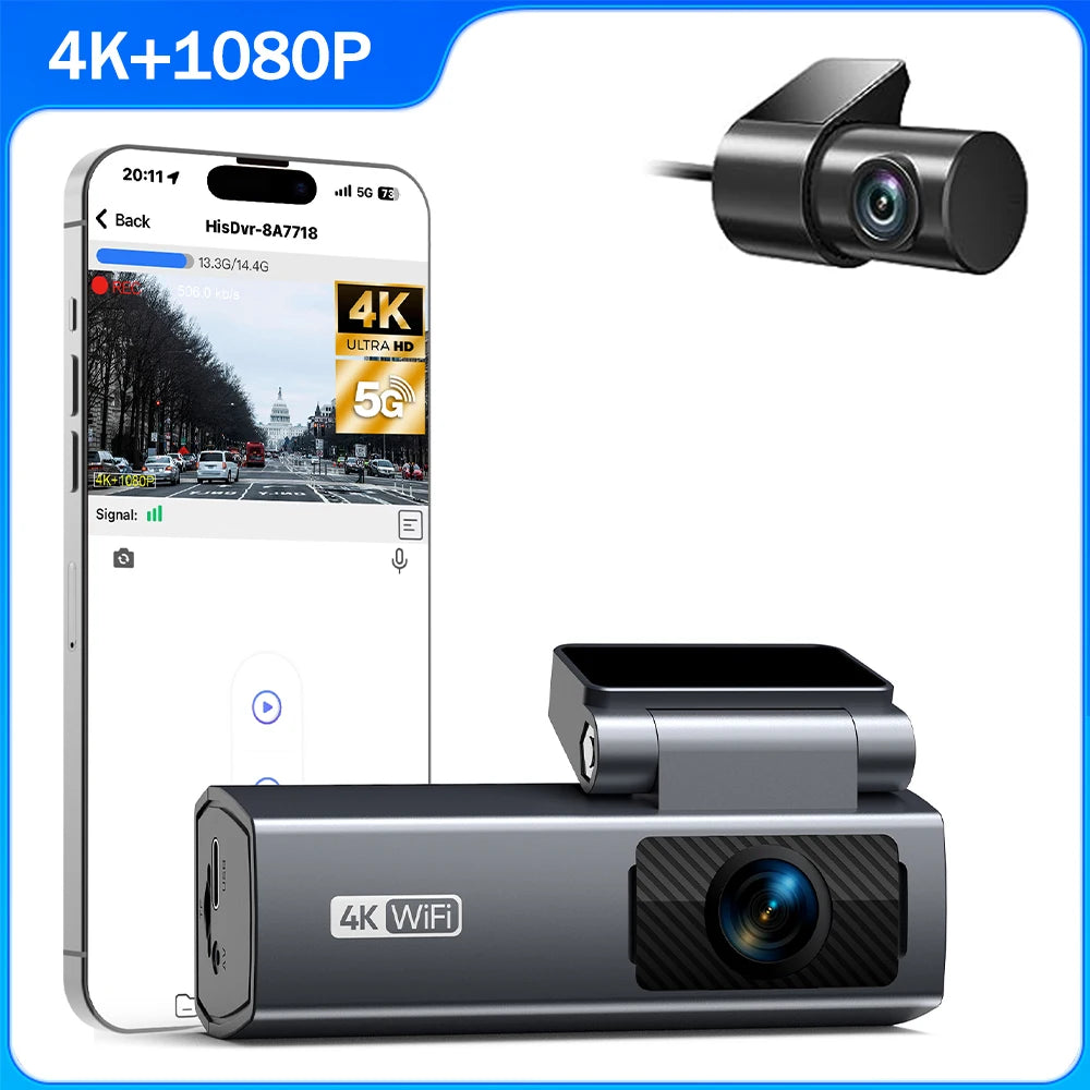 Dash Cam 4k  for Car Camera High-Recorder 24H Parking