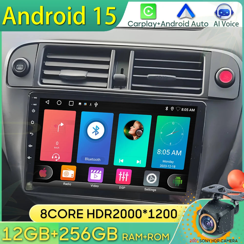 Android 15 Car Radio For Honda Civic EJ EK EM 1995-2001 LHD RHD GPS Navigation Android Auto Carplay Wifi Stereo Unit 4G No 2din