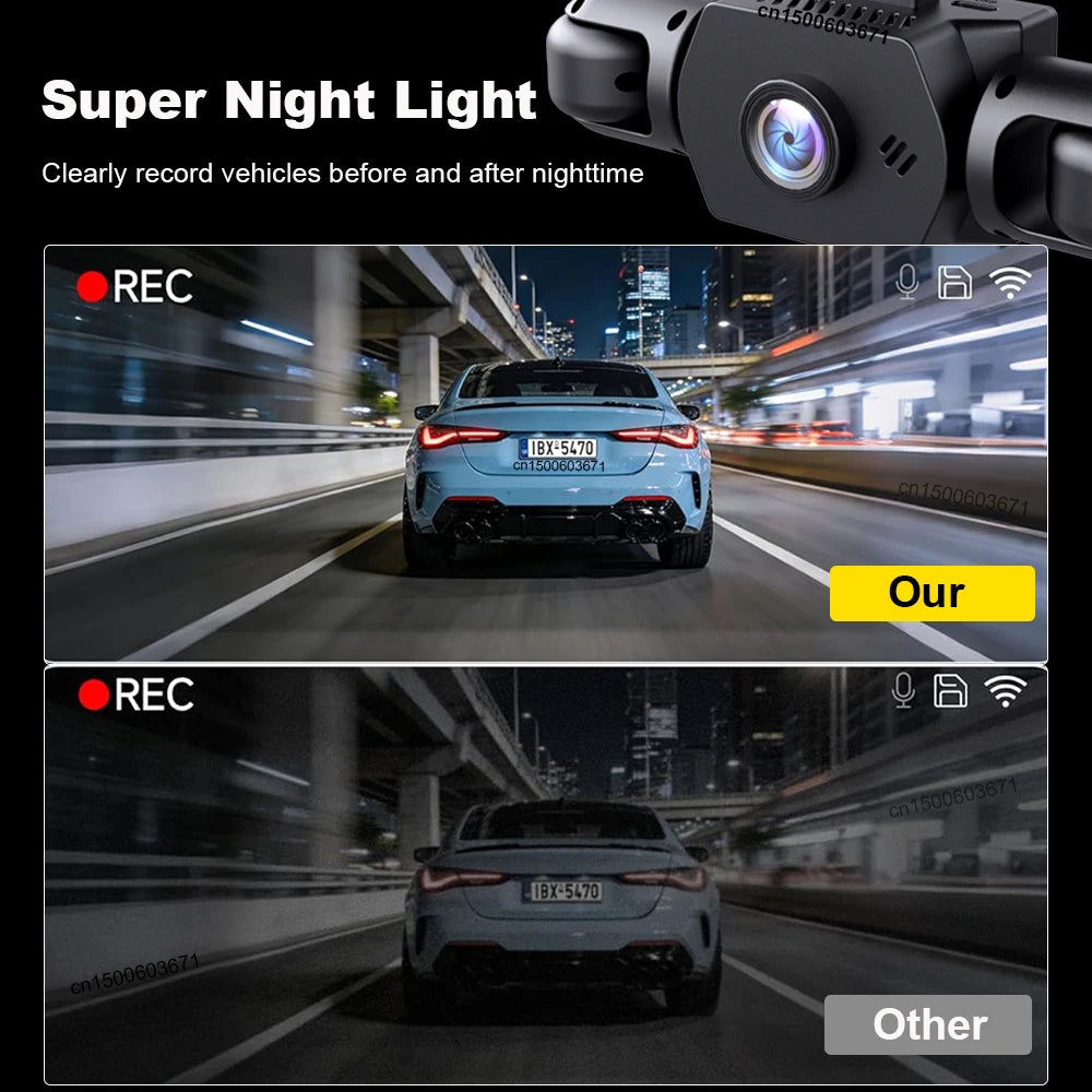 Dash Cam for Cars HD 24H Recording Car Camera Night Vision Video Recorder wide angle 4 Channel Car DVR Came for Front and Rear