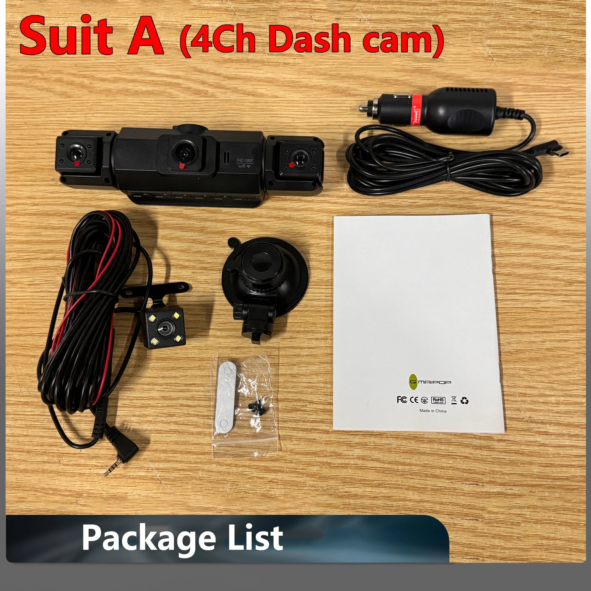 Dashcam for cars 4 Channel Black Box WiFi Driving Camera FHD 1080Hardwire kit car accessories